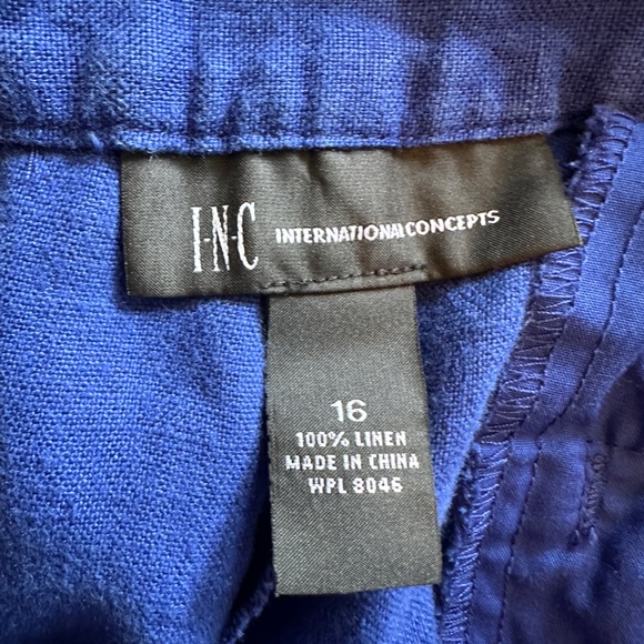 ❤️ BOGO INC Cobalt Blue Linen Shorts Size 16 - Picture 3 of 4